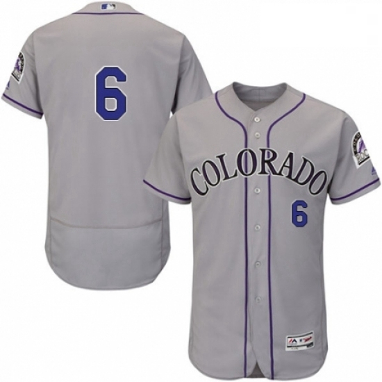 Mens Majestic Colorado Rockies 6 Daniel Castro Grey Road Flex Base Authentic Collection MLB Jersey Mens Majestic Colorado Rockies 6 Daniel Castro Grey Road Flex Base Authentic Collection MLB Jersey