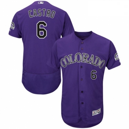 Mens Majestic Colorado Rockies 6 Daniel Castro Purple Alternate Flex Base Authentic Collection MLB Jersey Mens Majestic Colorado Rockies 6 Daniel Castro Purple Alternate Flex Base Authentic Collection MLB Jersey