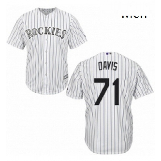 Mens Majestic Colorado Rockies 71 Wade Davis Replica White Home Cool Base MLB Jersey Mens Majestic Colorado Rockies 71 Wade Davis Replica White Home Cool Base MLB Jersey