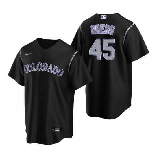 Mens Nike Colorado Rockies 45 Scott Oberg Black Alternate Stitched Baseball Jersey Mens Nike Colorado Rockies 45 Scott Oberg Black Alternate Stitched Baseball Jersey