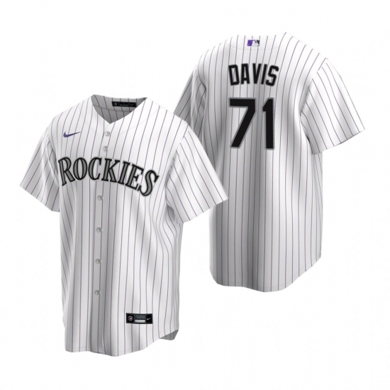 Mens Nike Colorado Rockies 71 Wade Davis White Home Stitched Baseball Jersey Mens Nike Colorado Rockies 71 Wade Davis White Home Stitched Baseball Jersey