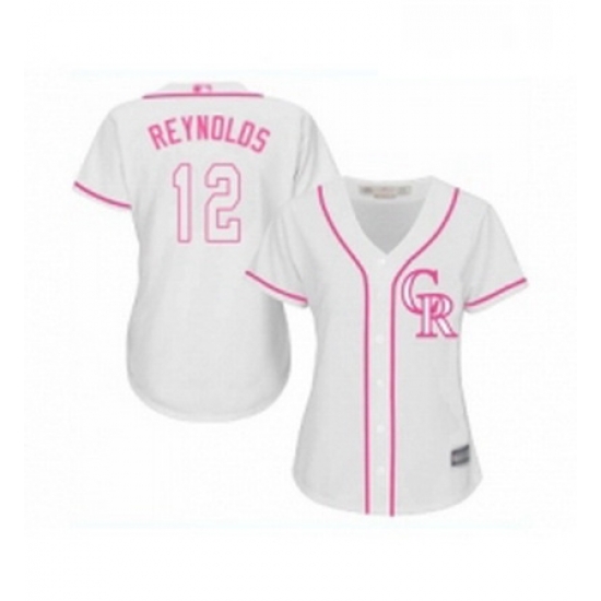 Womens Colorado Rockies 12 Mark Reynolds Replica White Fashion Cool Base Baseball Jersey Womens Colorado Rockies 12 Mark Reynolds Replica White Fashion Cool Base Baseball Jersey