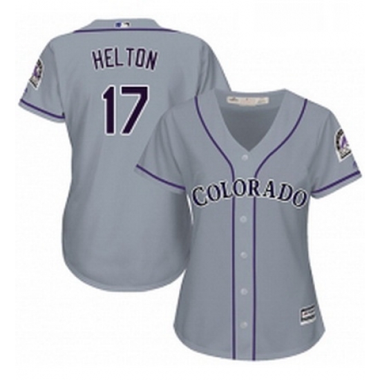 Womens Majestic Colorado Rockies 17 Todd Helton Replica Grey Road Cool Base MLB Jersey Womens Majestic Colorado Rockies 17 Todd Helton Replica Grey Road Cool Base MLB Jersey