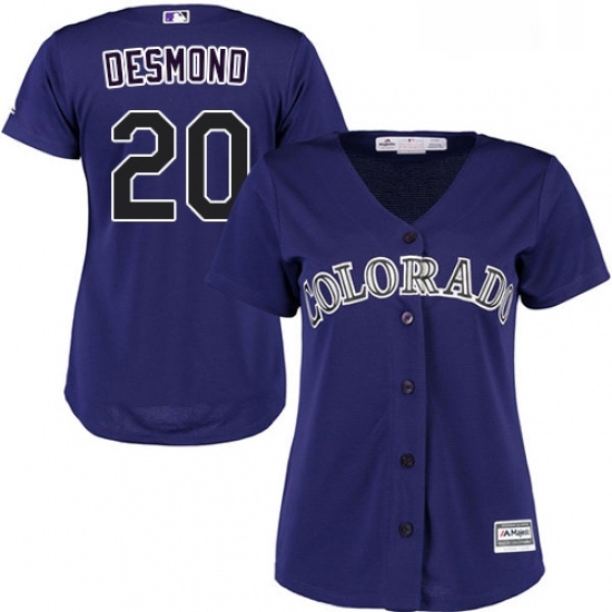 Womens Majestic Colorado Rockies 20 Ian Desmond Replica Purple Alternate 1 Cool Base MLB Jersey Womens Majestic Colorado Rockies 20 Ian Desmond Replica Purple Alternate 1 Cool Base MLB Jersey