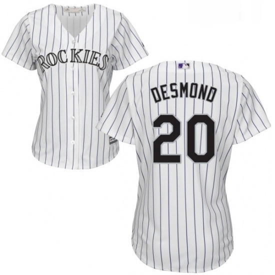 Womens Majestic Colorado Rockies 20 Ian Desmond Replica White Home Cool Base MLB Jersey Womens Majestic Colorado Rockies 20 Ian Desmond Replica White Home Cool Base MLB Jersey