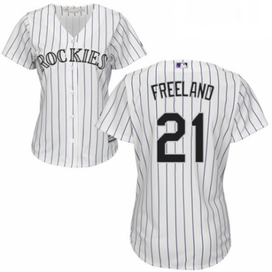 Womens Majestic Colorado Rockies 21 Kyle Freeland Authentic White Home Cool Base MLB Jersey Womens Majestic Colorado Rockies 21 Kyle Freeland Authentic White Home Cool Base MLB Jersey
