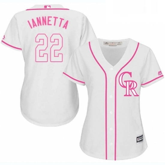 Womens Majestic Colorado Rockies 22 Chris Iannetta Authentic White Fashion Cool Base MLB Jersey Womens Majestic Colorado Rockies 22 Chris Iannetta Authentic White Fashion Cool Base MLB Jersey