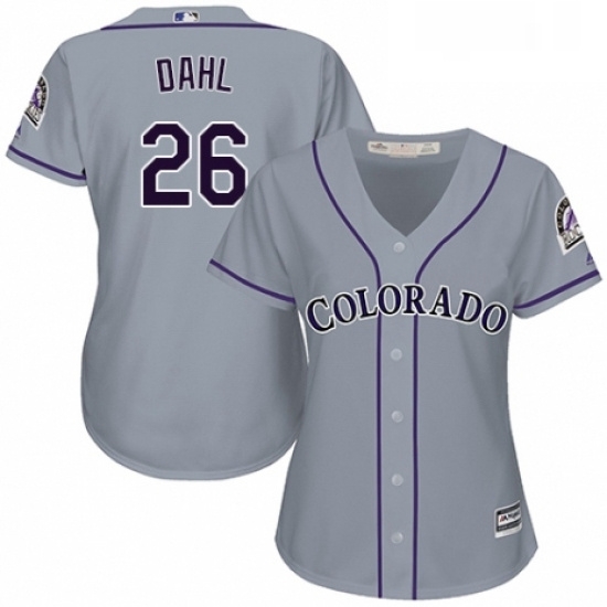Womens Majestic Colorado Rockies 26 David Dahl Authentic Grey Road Cool Base MLB Jersey Womens Majestic Colorado Rockies 26 David Dahl Authentic Grey Road Cool Base MLB Jersey
