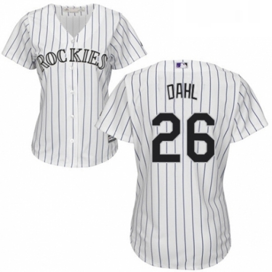 Womens Majestic Colorado Rockies 26 David Dahl Authentic White Home Cool Base MLB Jersey Womens Majestic Colorado Rockies 26 David Dahl Authentic White Home Cool Base MLB Jersey