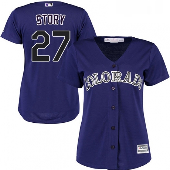 Womens Majestic Colorado Rockies 27 Trevor Story Authentic Purple Alternate 1 Cool Base MLB Jersey Womens Majestic Colorado Rockies 27 Trevor Story Authentic Purple Alternate 1 Cool Base MLB Jersey