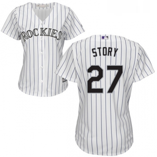 Womens Majestic Colorado Rockies 27 Trevor Story Authentic White Home Cool Base MLB Jersey Womens Majestic Colorado Rockies 27 Trevor Story Authentic White Home Cool Base MLB Jersey