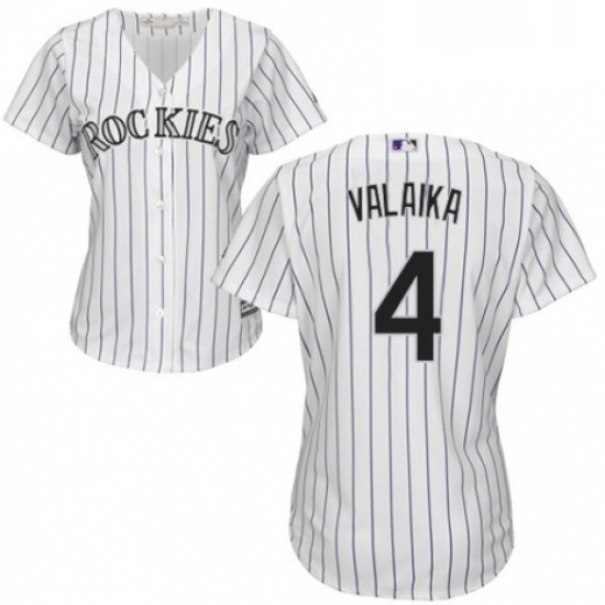 Womens Majestic Colorado Rockies 4 Pat Valaika Authentic White Home Cool Base MLB Jersey Womens Majestic Colorado Rockies 4 Pat Valaika Authentic White Home Cool Base MLB Jersey