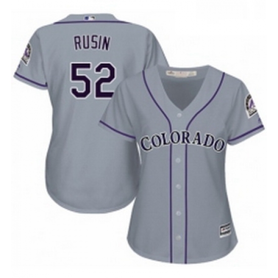 Womens Majestic Colorado Rockies 52 Chris Rusin Authentic Grey Road Cool Base MLB Jersey Womens Majestic Colorado Rockies 52 Chris Rusin Authentic Grey Road Cool Base MLB Jersey