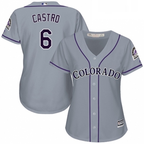 Womens Majestic Colorado Rockies 6 Daniel Castro Replica Grey Road Cool Base MLB Jersey Womens Majestic Colorado Rockies 6 Daniel Castro Replica Grey Road Cool Base MLB Jersey