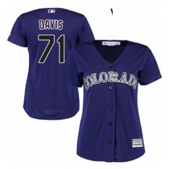 Womens Majestic Colorado Rockies 71 Wade Davis Authentic Purple Alternate 1 Cool Base MLB Jersey Womens Majestic Colorado Rockies 71 Wade Davis Authentic Purple Alternate 1 Cool Base MLB Jersey