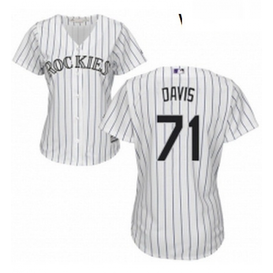 Womens Majestic Colorado Rockies 71 Wade Davis Authentic White Home Cool Base MLB Jersey Womens Majestic Colorado Rockies 71 Wade Davis Authentic White Home Cool Base MLB Jersey