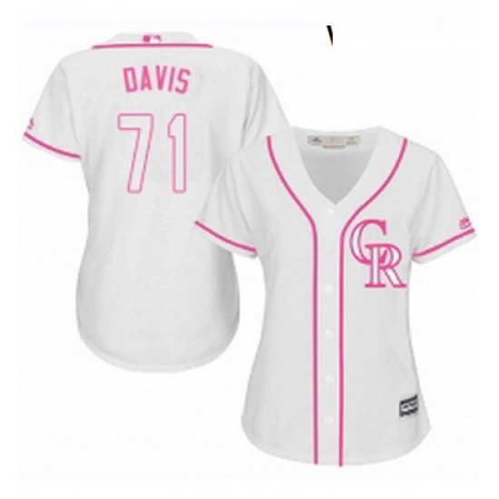 Womens Majestic Colorado Rockies 71 Wade Davis Replica White Fashion Cool Base MLB Jersey Womens Majestic Colorado Rockies 71 Wade Davis Replica White Fashion Cool Base MLB Jersey