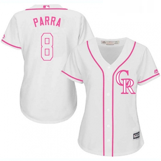 Womens Majestic Colorado Rockies 8 Gerardo Parra Authentic White Fashion Cool Base MLB Jersey Womens Majestic Colorado Rockies 8 Gerardo Parra Authentic White Fashion Cool Base MLB Jersey