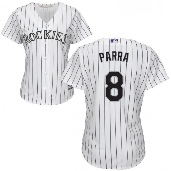 Womens Majestic Colorado Rockies 8 Gerardo Parra Replica White Home Cool Base MLB Jersey Womens Majestic Colorado Rockies 8 Gerardo Parra Replica White Home Cool Base MLB Jersey