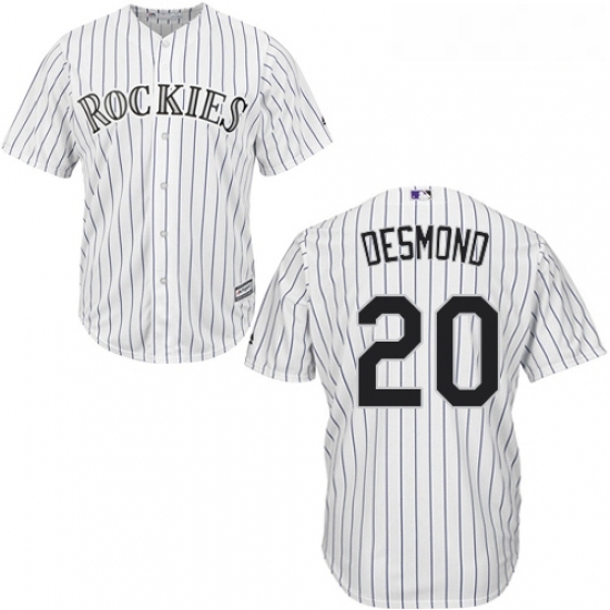 Youth Majestic Colorado Rockies 20 Ian Desmond Authentic White Home Cool Base MLB Jersey Youth Majestic Colorado Rockies 20 Ian Desmond Authentic White Home Cool Base MLB Jersey