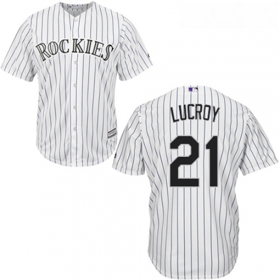 Youth Majestic Colorado Rockies 21 Jonathan Lucroy Replica White Home Cool Base MLB Jersey Youth Majestic Colorado Rockies 21 Jonathan Lucroy Replica White Home Cool Base MLB Jersey