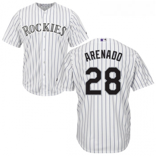 Youth Majestic Colorado Rockies 28 Nolan Arenado Replica White Home Cool Base MLB Jersey Youth Majestic Colorado Rockies 28 Nolan Arenado Replica White Home Cool Base MLB Jersey