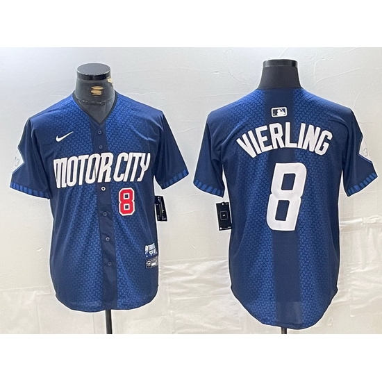 Men Detroit Tigers 8 Matt Vierling 2024 Navy City Connect Cool Base Limited Stitched jerseys 4 Men Detroit Tigers 8 Matt Vierling 2024 Navy City Connect Cool Base Limited Stitched jerseys 4