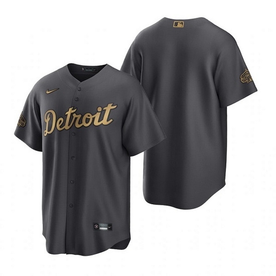 Men Detroit Tigers Blank 2022 All Star Charcoal Cool Base Stitched Jersey Men Detroit Tigers Blank 2022 All Star Charcoal Cool Base Stitched Jersey