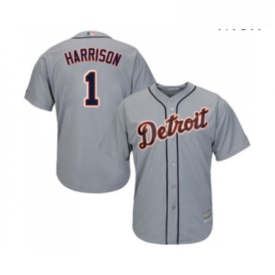 Mens Detroit Tigers 1 Josh Harrison Replica Grey Road Cool Base Baseball Jersey Mens Detroit Tigers 1 Josh Harrison Replica Grey Road Cool Base Baseball Jersey