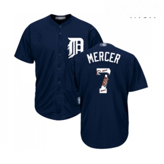 Mens Detroit Tigers 7 Jordy Mercer Authentic Navy Blue Team Logo Fashion Cool Base Baseball Jersey Mens Detroit Tigers 7 Jordy Mercer Authentic Navy Blue Team Logo Fashion Cool Base Baseball Jersey