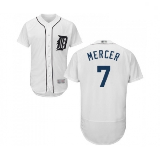Mens Detroit Tigers 7 Jordy Mercer White Home Flex Base Authentic Collection Baseball Jersey Mens Detroit Tigers 7 Jordy Mercer White Home Flex Base Authentic Collection Baseball Jersey