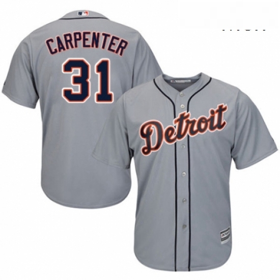 Mens Majestic Detroit Tigers 31 Ryan Carpenter Replica Grey Road Cool Base MLB Jersey Mens Majestic Detroit Tigers 31 Ryan Carpenter Replica Grey Road Cool Base MLB Jersey