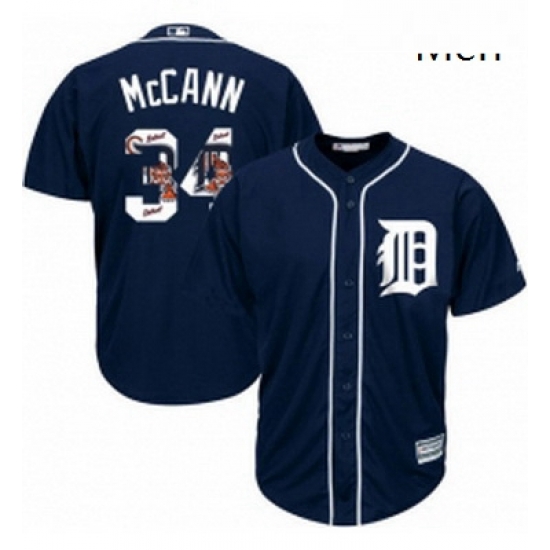 Mens Majestic Detroit Tigers 34 James McCann Authentic Navy Blue Team Logo Fashion Cool Base MLB Jersey Mens Majestic Detroit Tigers 34 James McCann Authentic Navy Blue Team Logo Fashion Cool Base MLB Jersey