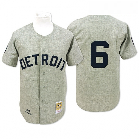 Mens Mitchell and Ness 1968 Detroit Tigers 6 Al Kaline Replica Grey Throwback MLB Jersey Mens Mitchell and Ness 1968 Detroit Tigers 6 Al Kaline Replica Grey Throwback MLB Jersey