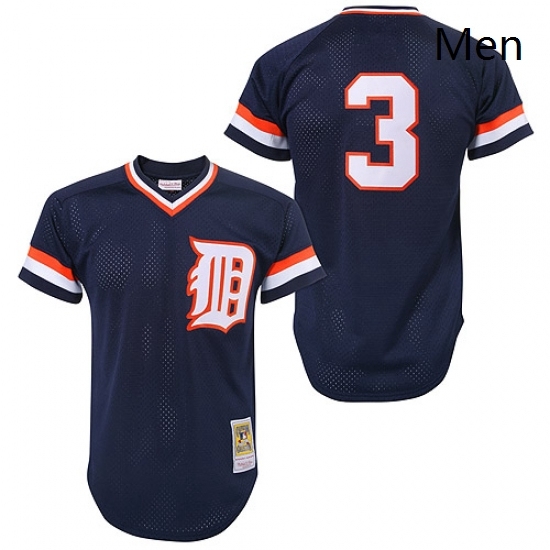 Mens Mitchell and Ness Detroit Tigers 3 Alan Trammell Replica Blue Throwback MLB Jersey Mens Mitchell and Ness Detroit Tigers 3 Alan Trammell Replica Blue Throwback MLB Jersey