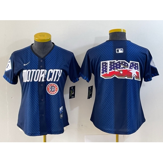 Women Detroit Tigers Team Big Logo 2024 Navy City Connect Cool Base Limited Stitched Baseball Jersey 3 Women Detroit Tigers Team Big Logo 2024 Navy City Connect Cool Base Limited Stitched Baseball Jersey 3