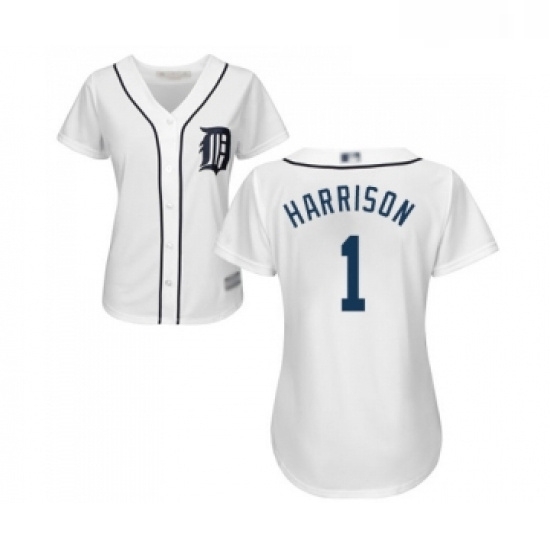 Womens Detroit Tigers 1 Josh Harrison Replica White Home Cool Base Baseball Jersey Womens Detroit Tigers 1 Josh Harrison Replica White Home Cool Base Baseball Jersey