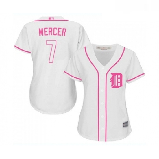 Womens Detroit Tigers 7 Jordy Mercer Replica White Fashion Cool Base Baseball Jersey Womens Detroit Tigers 7 Jordy Mercer Replica White Fashion Cool Base Baseball Jersey