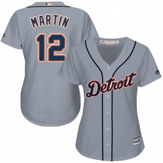 Womens Majestic Detroit Tigers 12 Leonys Martin Replica Grey Road Cool Base MLB Jersey Womens Majestic Detroit Tigers 12 Leonys Martin Replica Grey Road Cool Base MLB Jersey
