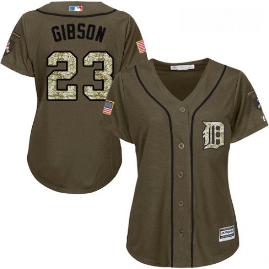 Womens Majestic Detroit Tigers 23 Kirk Gibson Authentic Green Salute to Service MLB Jersey Womens Majestic Detroit Tigers 23 Kirk Gibson Authentic Green Salute to Service MLB Jersey