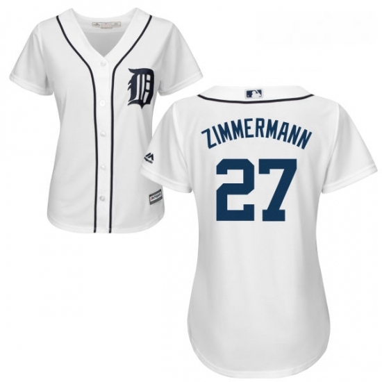 Womens Majestic Detroit Tigers 27 Jordan Zimmermann Authentic White Home Cool Base MLB Jersey Womens Majestic Detroit Tigers 27 Jordan Zimmermann Authentic White Home Cool Base MLB Jersey