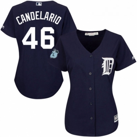Womens Majestic Detroit Tigers 46 Jeimer Candelario Authentic Navy Blue Alternate Cool Base MLB Jersey Womens Majestic Detroit Tigers 46 Jeimer Candelario Authentic Navy Blue Alternate Cool Base MLB Jersey