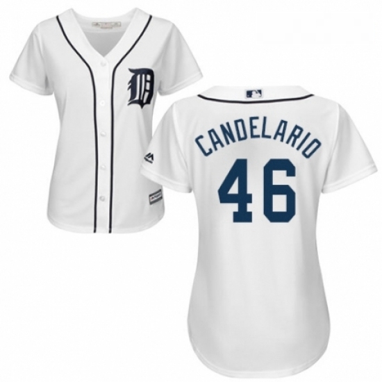 Womens Majestic Detroit Tigers 46 Jeimer Candelario Replica White Home Cool Base MLB Jersey Womens Majestic Detroit Tigers 46 Jeimer Candelario Replica White Home Cool Base MLB Jersey