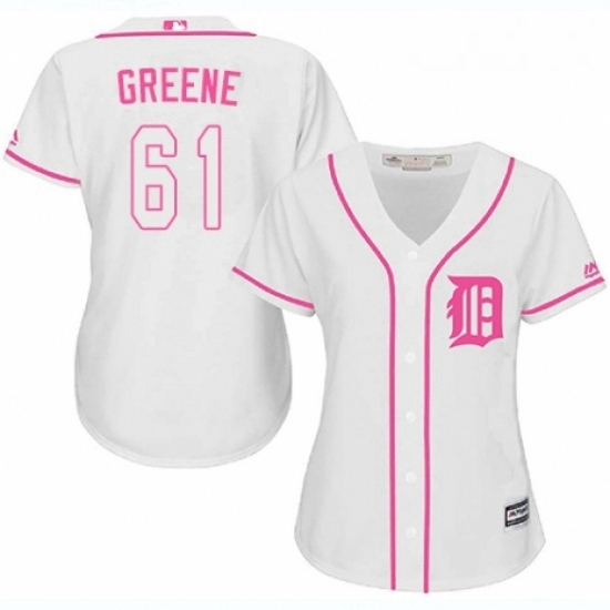 Womens Majestic Detroit Tigers 61 Shane Greene Authentic White Fashion Cool Base MLB Jersey Womens Majestic Detroit Tigers 61 Shane Greene Authentic White Fashion Cool Base MLB Jersey