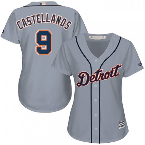 Womens Majestic Detroit Tigers 9 Nick Castellanos Authentic Grey Road Cool Base MLB Jersey Womens Majestic Detroit Tigers 9 Nick Castellanos Authentic Grey Road Cool Base MLB Jersey