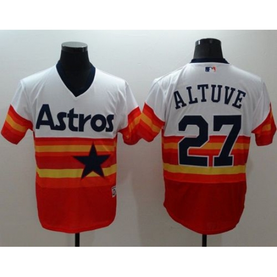 Houston Astros 27 Jose Altuve White Orange Flexbase Authentic Collection Cooperstown Stitched MLB Jersey Houston Astros 27 Jose Altuve White Orange Flexbase Authentic Collection Cooperstown Stitched MLB Jersey