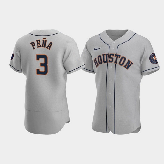 Men Houston Astros 3 Jeremy Pena Gray Flex Base Stitched Jersey Men Houston Astros 3 Jeremy Pena Gray Flex Base Stitched Jersey