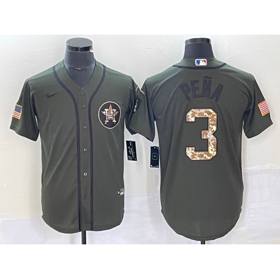 Men Houston Astros 3 Jeremy Pena Green Salute To Service Stitched MLB Cool Base Nike Jersey Men Houston Astros 3 Jeremy Pena Green Salute To Service Stitched MLB Cool Base Nike Jersey