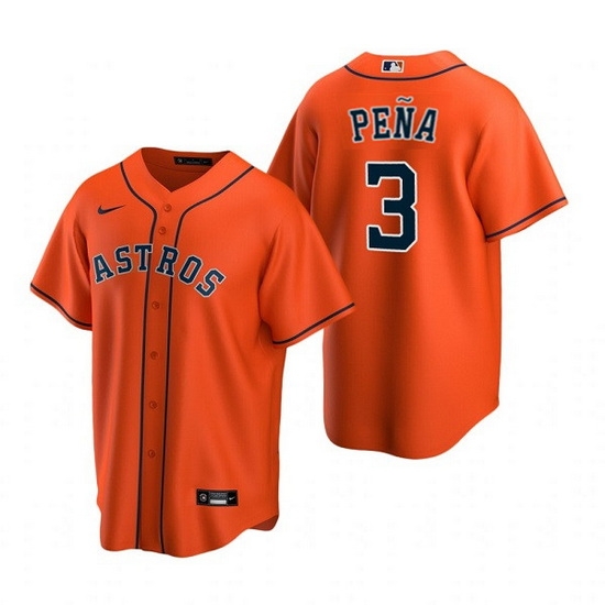 Men Houston Astros 3 Jeremy Pena Orange Cool Base Stitched Jersey Men Houston Astros 3 Jeremy Pena Orange Cool Base Stitched Jersey