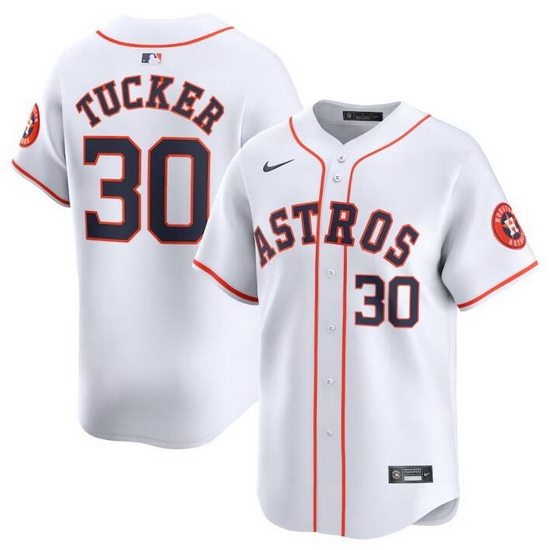 Men Houston Astros 30 Kyle Tucker White 2024 Home Limited Stitched Baseball Jersey Men Houston Astros 30 Kyle Tucker White 2024 Home Limited Stitched Baseball Jersey
